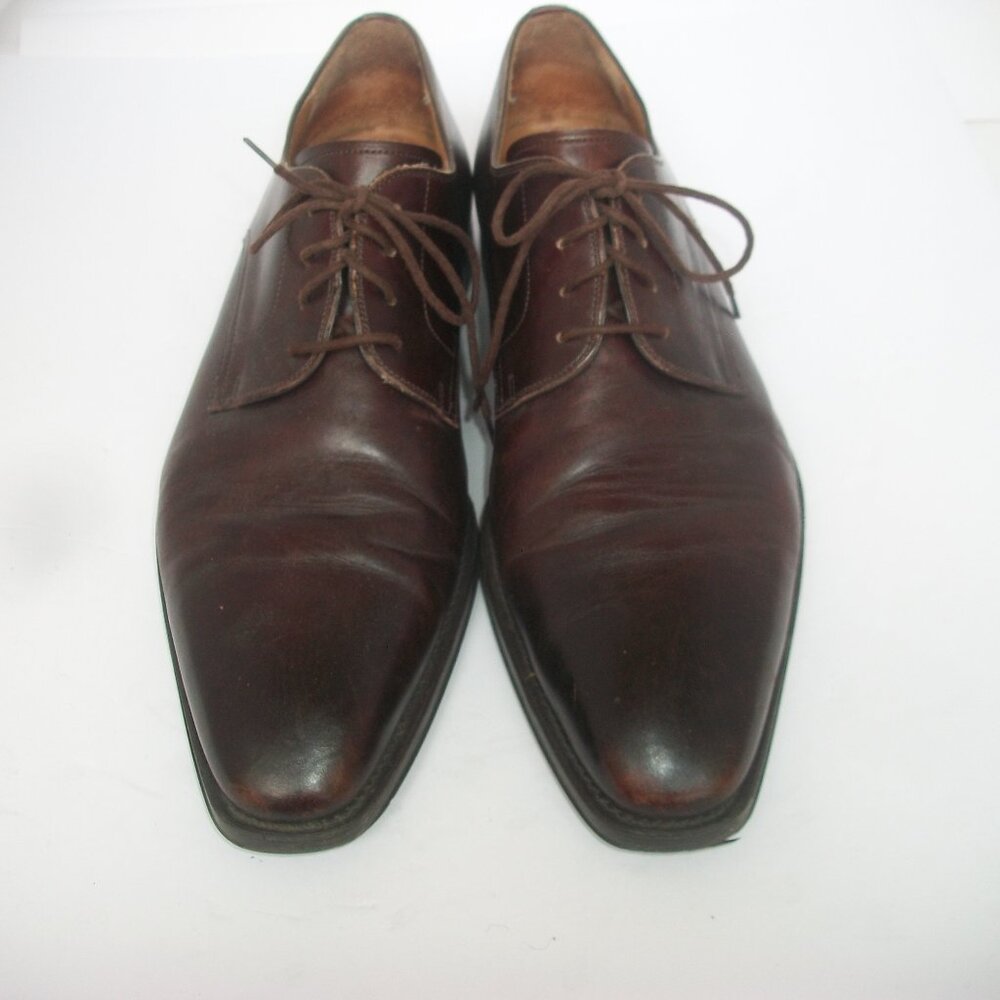 Magnanni Melo Simple Dark Brown Leather Lace-Up Oxfords/Derby Shoes